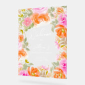 ガーデンオレンジ色の野花へようこそ卒業 アクリルサイン (傾斜)