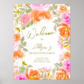 ガーデンオレンジ色の野花へようこそ卒業 ポスター (正面)