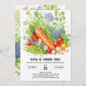 ガーデンオーガニックおもしろい誕生日 招待状 (正面/裏面)