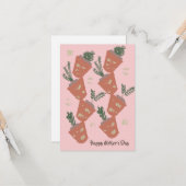 ガーデンオーガニックモダンテラコッタポットブラシストローク カード (正面/裏面インサイチュ)