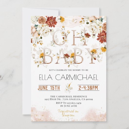 ガーデンオーベイビーシャワー招待状 招待状 (正面)