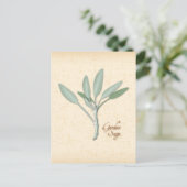 ガーデンカスタマイズセージのハーブポストカード ポストカード (スタンド正面)