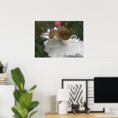 ガーデンカタツムイルアンドホワイトカーネーションプリント ポスター (ホームオフィス)