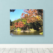 ガーデンカラフルで木々の風景を日本の見る キャンバスプリント (インサイチュ (ウッドフロア))