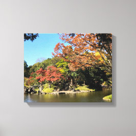 ガーデンカラフルで木々の風景を日本の見る キャンバスプリント