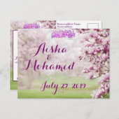ガーデンカラフルイスラムスリム結婚式招待状 ポストカード (正面/裏面)