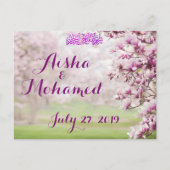 ガーデンカラフルイスラムスリム結婚式招待状 ポストカード (正面)