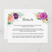 ガーデンカラフルウォーターカラーフローラ結婚の詳細 ポストカード (正面/裏面)