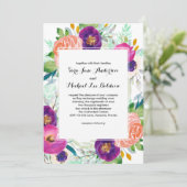 ガーデンカラフルウォーターカラーフローラ結婚ズ 招待状 (スタンド正面)