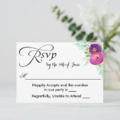 ガーデンカラフルウォーターカラーフローラRSVP 出欠カード (スタンド正面)