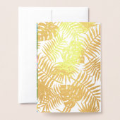ガーデンカラフルゴールドフォイルトロピカルウェディング招待 箔カード (裏面封筒付き)