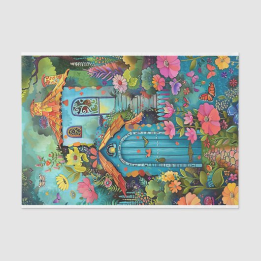 ガーデンカラフルシェードデコページティッシュペーパー 薄葉紙 (正面)