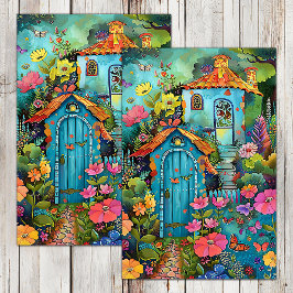 ガーデンカラフルシェードデコページティッシュペーパー 薄葉紙