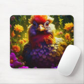ガーデンカラフルパッチに鶏肉 マウスパッド (マウス)