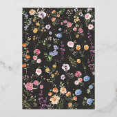 ガーデンカラフルフラワーウェディングパーティー 箔招待状 (裏面)