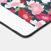 ガーデンカラフルフラワーカスタム文字かわいいフローラ デスクマット (コーナー)