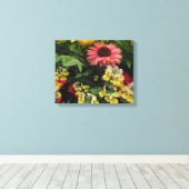 ガーデンカラフルフラワーキャンバス キャンバスプリント (インサイチュ (ウッドフロア))