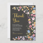 ガーデンカラフルフラワーズカップルブライダルシャワー サンキューカード (正面)