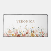 ガーデンカラフルフラワーズ名前をカスタムする事務所 デスクマット (正面)