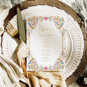 ガーデンカラフルフラワーズ春の結婚式メニューカード 招待状