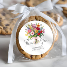 ガーデンカラフルフラワーブーケピンクボウありがとう