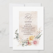 ガーデンカラフルフラワーボエレガントーホベイビーシャワー 招待状 (正面)