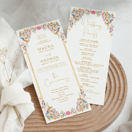 ガーデンカラフルフラワーワイルドフラワー結婚式 プログラム