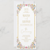 ガーデンカラフルフラワーワイルドフラワー結婚式 プログラム (正面)