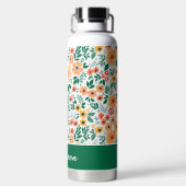 ガーデンカラフルブーケパターン ウォーターボトル (背面)