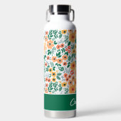ガーデンカラフルブーケパターン ウォーターボトル (正面)