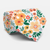 ガーデンカラフルブーケパターン ネクタイ (ロール)