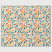 ガーデンカラフルブーケパターン ラッピングペーパー (フラット)