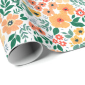 ガーデンカラフルブーケパターン ラッピングペーパー (ロールコーナー)