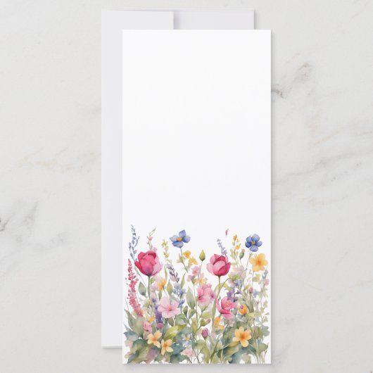 ガーデンカラフルボホワイルドフラワー結婚ズメニュー (裏面)