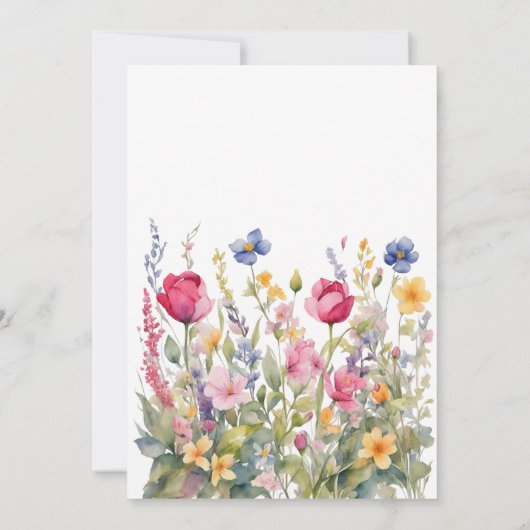 ガーデンカラフルボホワイルドフラワー結婚式招待状 招待状 (裏面)