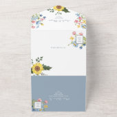 ガーデンカラフルワイルドフラワー結婚ズ オールインワン招待状 (外側)