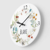 ガーデンカラフル子供部屋オランダアートフローラ10.75-in ラージ壁時計 (傾斜)