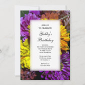 ガーデンカラフル《植物》百日草フラワーバースデーパーティー 招待状 (正面)