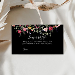 ガーデンカラー数々のワイルドフラワーおむつラッフルチケット エンクロージャーカード