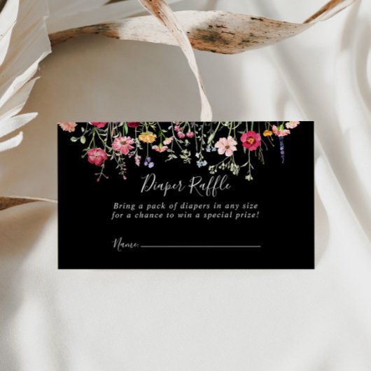 ガーデンカラー数々のワイルドフラワーおむつラッフルチケット エンクロージャーカード