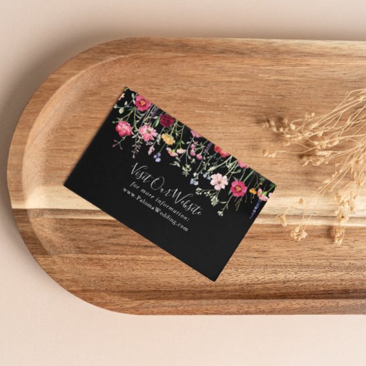 ガーデンカラー数々のワイルドフラワーの結婚ウェブサイト エンクロージャーカード