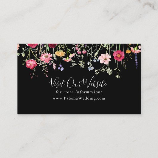 ガーデンカラー数々のワイルドフラワーの結婚ウェブサイト エンクロージャーカード (正面)