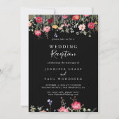 ガーデンカラー数々のワイルドフラワーウェディングレセプション 招待状 (正面)