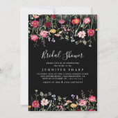 ガーデンカラー数々のワイルドフラワーブライダルシャワー 招待状 (正面)