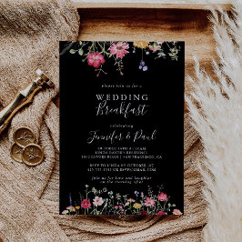 ガーデンカラー数々のワイルドフラワー結婚ズブレックファースト 招待状