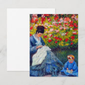 ガーデンカードにモネの母と子 (正面/裏面)