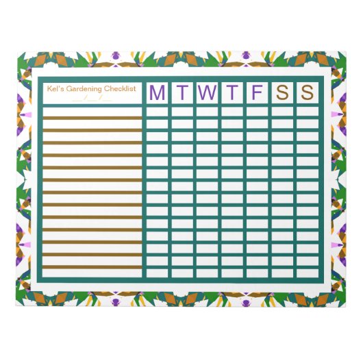 ガーデンガーデニングウィークリートラッカープランナー ノートパッド (正面)