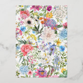 ガーデンガーリーフラワーブライダルシャワー 箔招待状 (裏面)