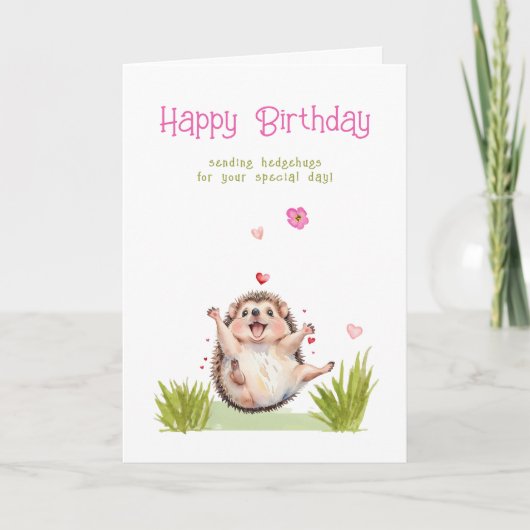 ガーデンガーリーヘッジハグオールエイジ誕生日 カード (正面)