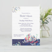 ガーデンキクラネイビーブライダルシャワー 招待状 (スタンド正面)